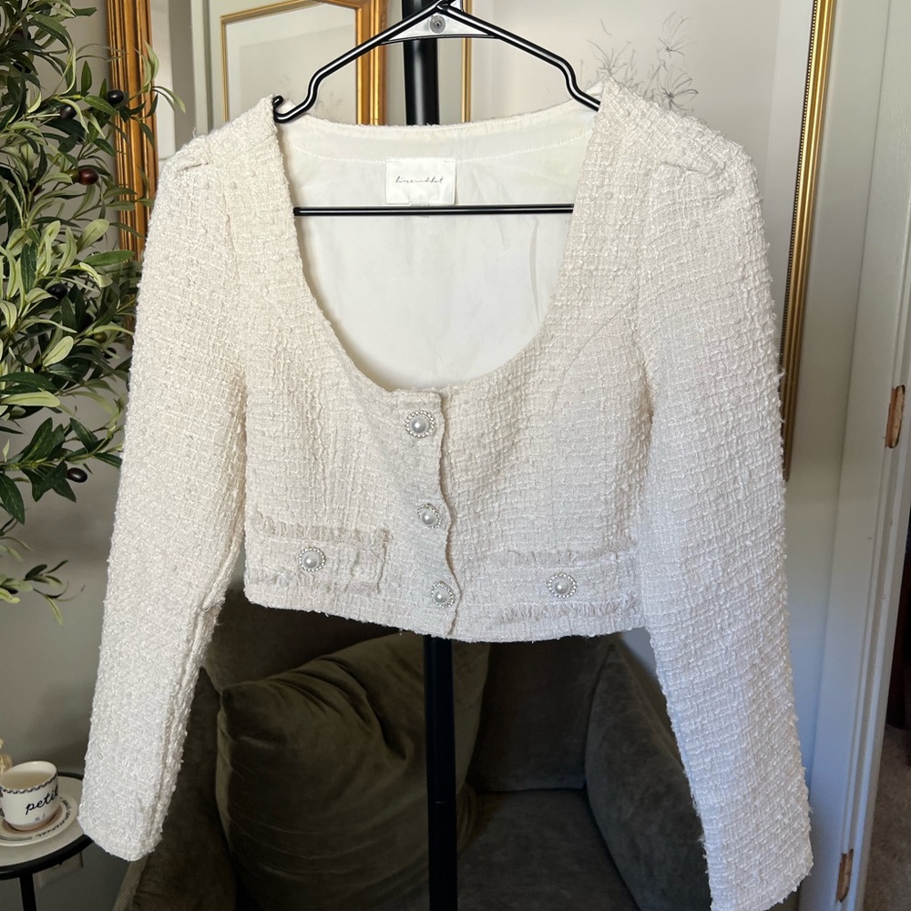 Line & Dot Melody Tweed Top
